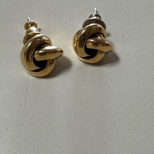 Vintage Gold Knot Stud Earrings